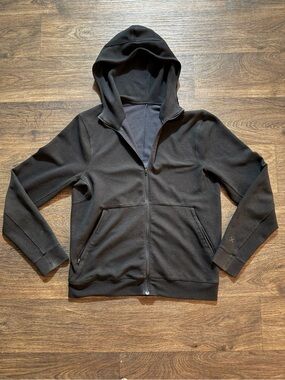 Lululemon Athletica Men’s size Medium Black Shift Stitch Full Zip Waffle Hoodie